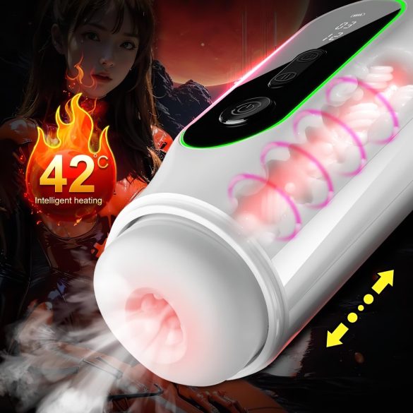 Leopard - masturbador vibratório vai e vem - preto