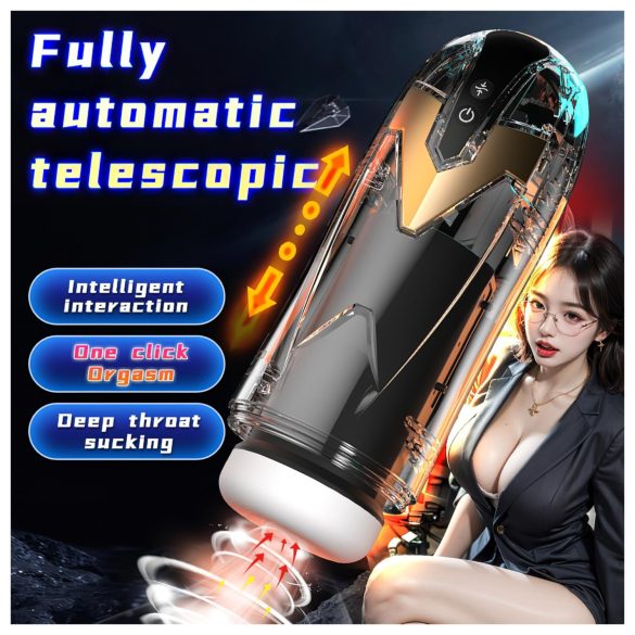 Leopard - masturbador automático masculino - preto