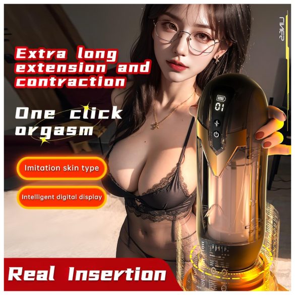 Leopard - masturbador automático masculino - preto