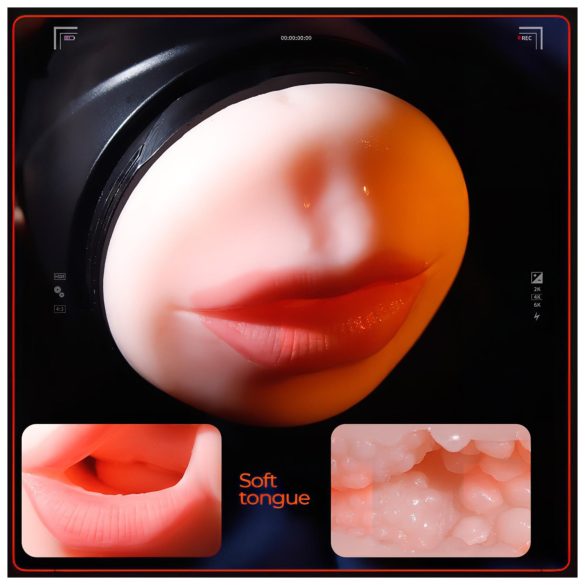 Leopard - vibrador masculino boca e vagina artificial - cor natural