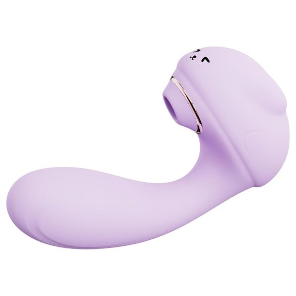 Leopard - vibrador sugador e vibratório - silicone - roxo
