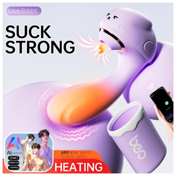 Leopard - vibrador sugador e vibratório - silicone - roxo