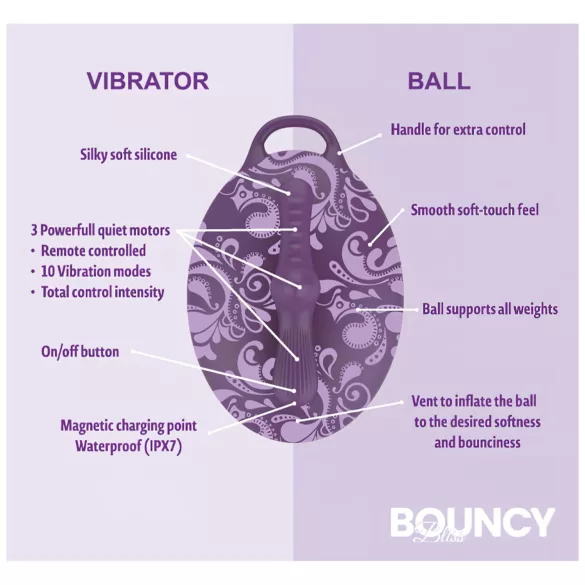 Bouncy Bliss Classic - almofada inflável com vibrador - lilás