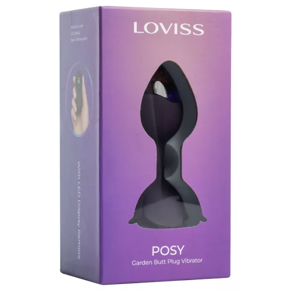 LOVISS Flower - vibrador anal com controlo remoto (roxo)