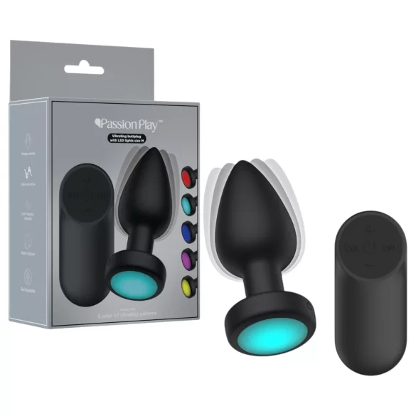 Passion Play - plug anal vibratório com luz LED - tamanho M