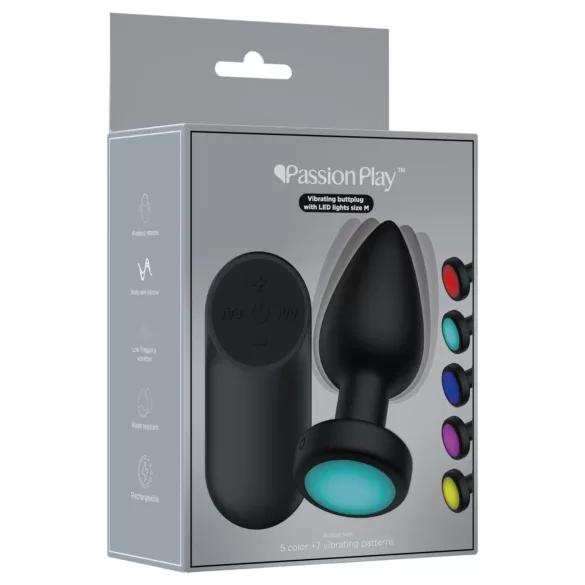 Passion Play - plug anal vibratório com luz LED - tamanho M