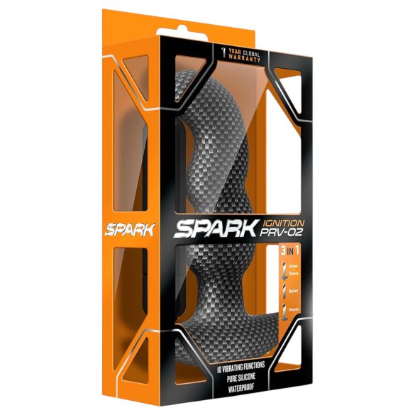 Blush Spark - vibrador anal à prova d'água - silicone preto