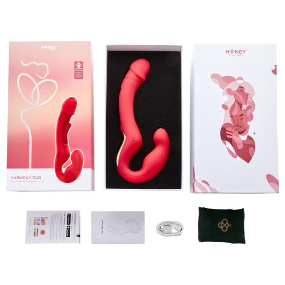 Honey Play Box Harmony Duo - vibrador de língua com cinta inteligente - vermelho