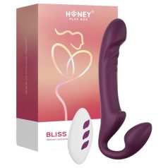   Honey Play Box Bliss - vibrador com cinto com pérolas giratórias - roxo