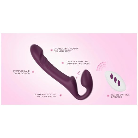 Honey Play Box Bliss - vibrador com cinto com pérolas giratórias - roxo