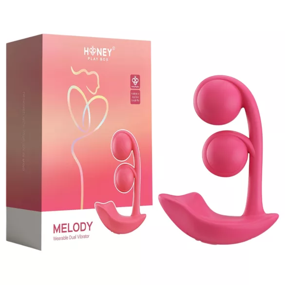 Honey Play Box Melody - vibrador 2 em 1 com contas - silicone vermelho