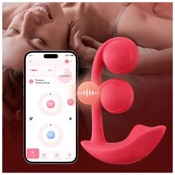 Honey Play Box Melody - vibrador 2 em 1 com contas - silicone vermelho