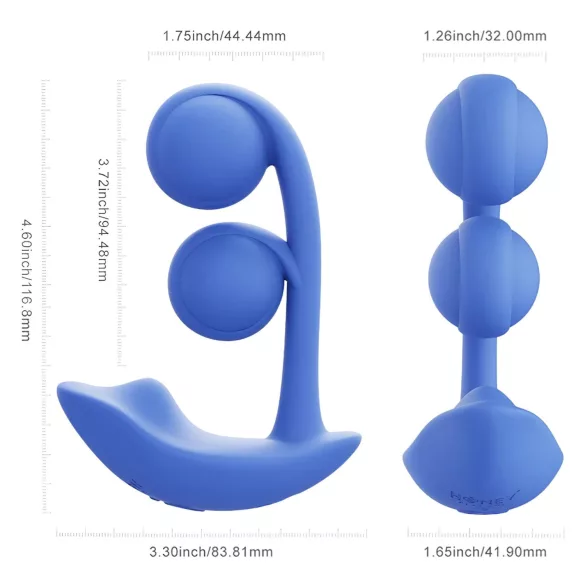 Honey Play Box Melody - vibrador 2 em 1 com contas inteligente - silicone azul