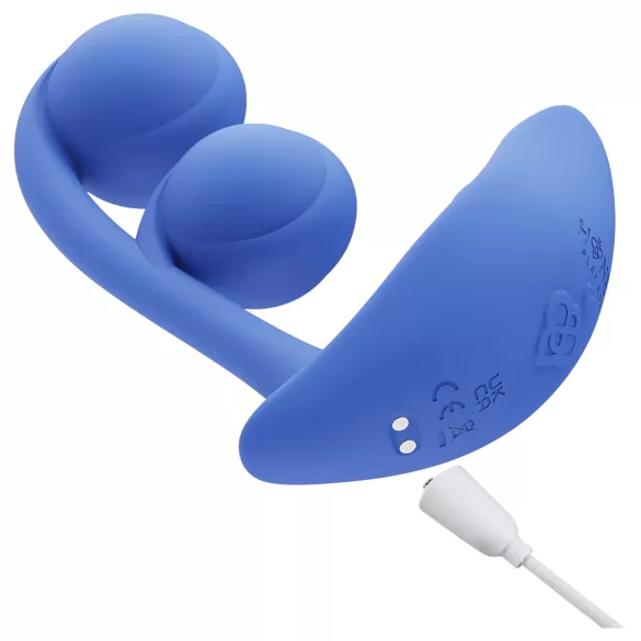 Honey Play Box Melody - vibrador 2 em 1 com contas inteligente - silicone azul