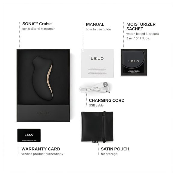 LELO Sona Cruise - sugador clitoriano por ondas sonoras - silicone preto