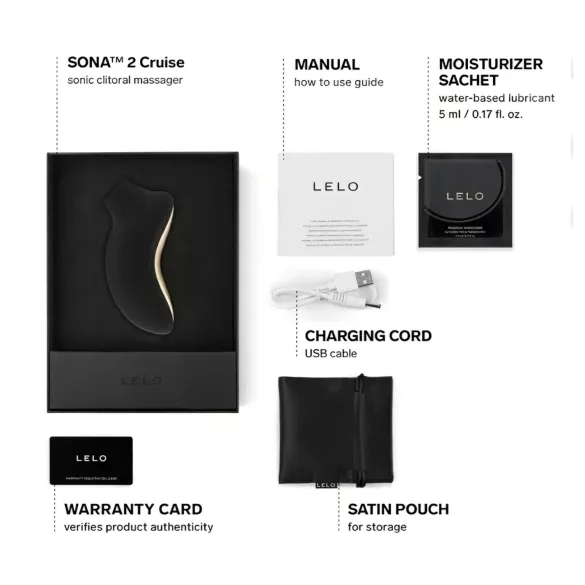LELO Sona 2 Cruise - vibrador clitóris sucção ondas sonoras - silicone preto
