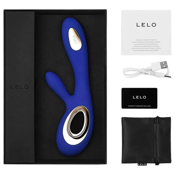 LELO - vibrador rabbit com estimulador clitoriano recarregável - azul