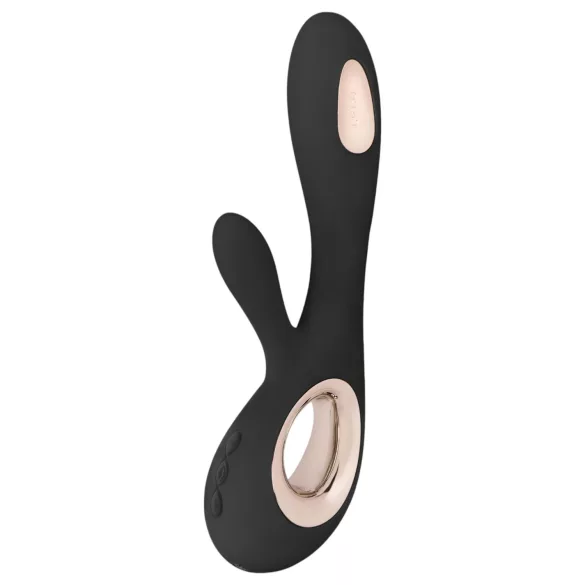 LELO Soraya Wave - vibrador rabbit com movimento de vai e vem - silicone preto