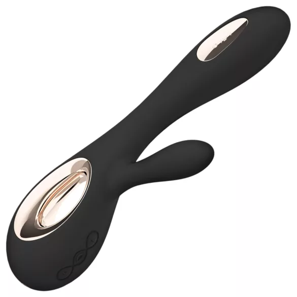 LELO Soraya Wave - vibrador rabbit com movimento de vai e vem - silicone preto