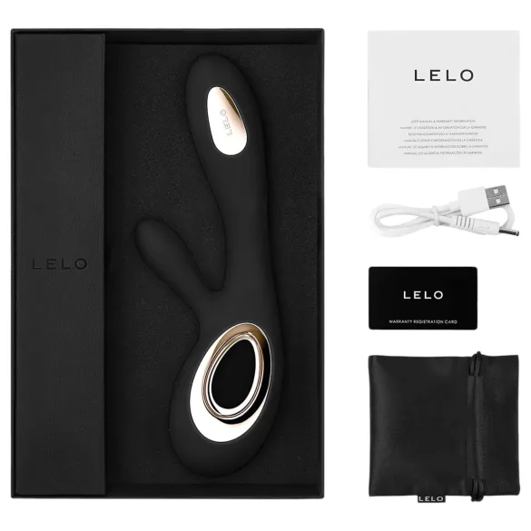 LELO Soraya Wave - vibrador rabbit com movimento de vai e vem - silicone preto