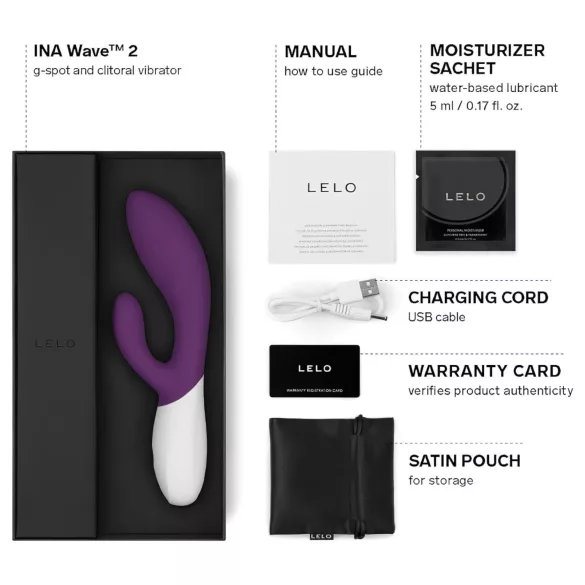 LELO Ina Wave 2 - vibrador recarregável à prova d'água - roxo