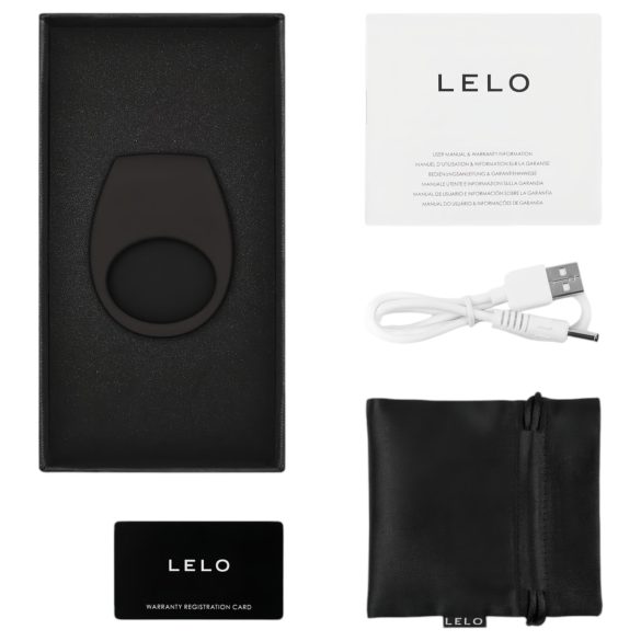 LELO Tor 3 - anel peniano vibratório recarregável inteligente - silicone preto