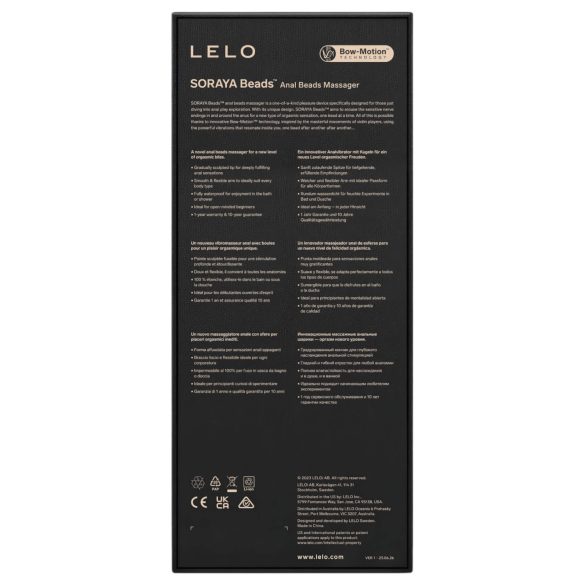 LELO - vibrador anal recarregável à prova d'água - preto