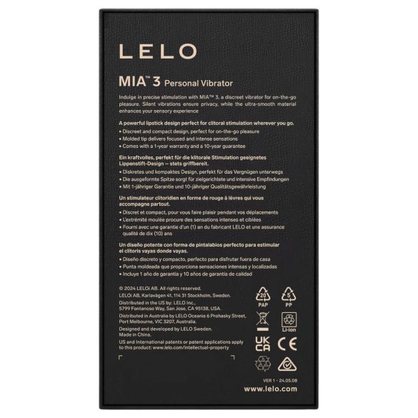 LELO Mia 3 - vibrador em formato de batom - discreto - roxo