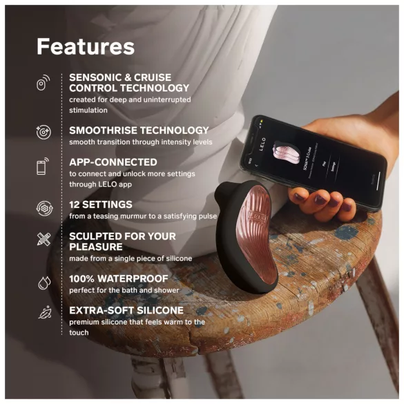 LELO Sona 3 Cruise - vibrador clitóris sucção ondas sonoras - silicone preto