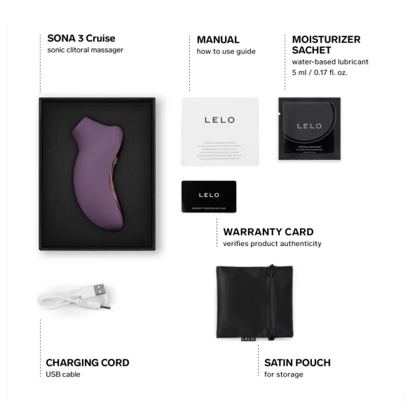 LELO Sona 3 Cruise - estimulador clitóris sucção ondas sonoras - silicone roxo