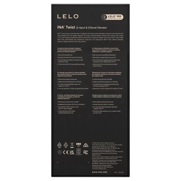LELO INA Twist — vibrador para o ponto G estilo coelhinho, com braço clitoriano (roxo)