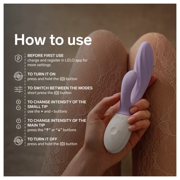 LELO INA Twist — vibrador para o ponto G estilo coelhinho, com braço clitoriano (roxo)