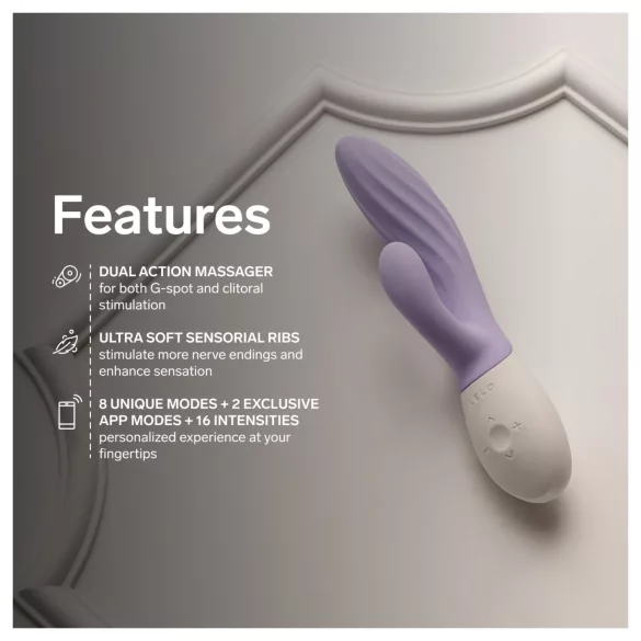 LELO INA Twist — vibrador para o ponto G estilo coelhinho, com braço clitoriano (roxo)