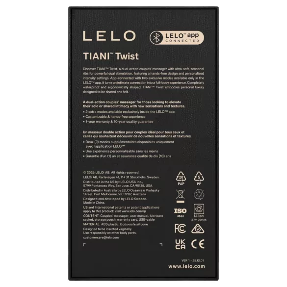 LELO Tiani Twist - vibrador de casal inteligente (rosa)