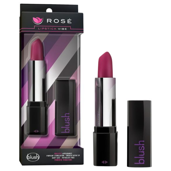 Blush Lipstick Rosé - vibrador batom clitóris à prova d'água - preto rosa