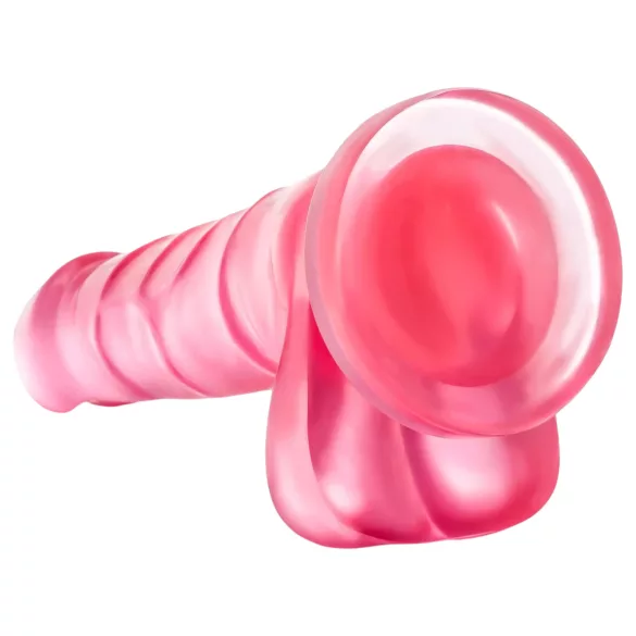 B Yours Sweet N Hard 4 - dildo com escroto - 18cm - rosa