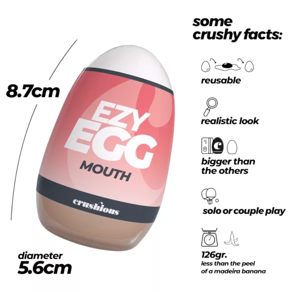 Crushious Ezy Egg Mouth - ovo masturbador (cor de pele)
