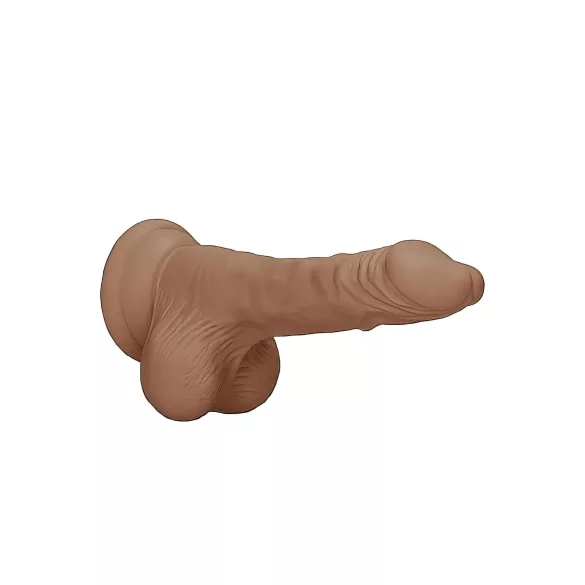RealRock - Dildo realístico com escroto - 17cm - cor marrom