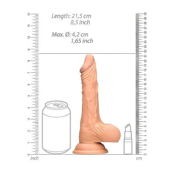 RealRock - dildo realista com escroto - 20cm - cor natural