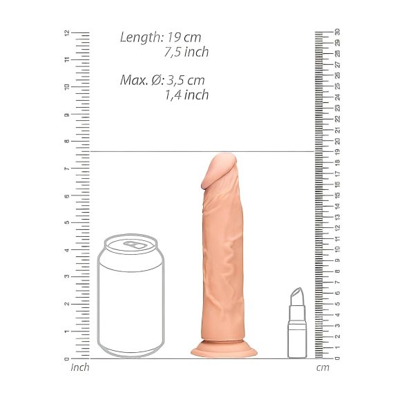 RealRock - dildo realístico - 17cm - cor natural