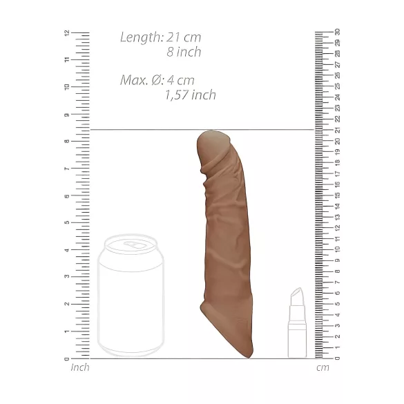 RealRock - capa peniana 21cm - cor natural escura
