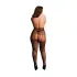Le Désir - meia-calça aberta plus size - preta XXL-4XL