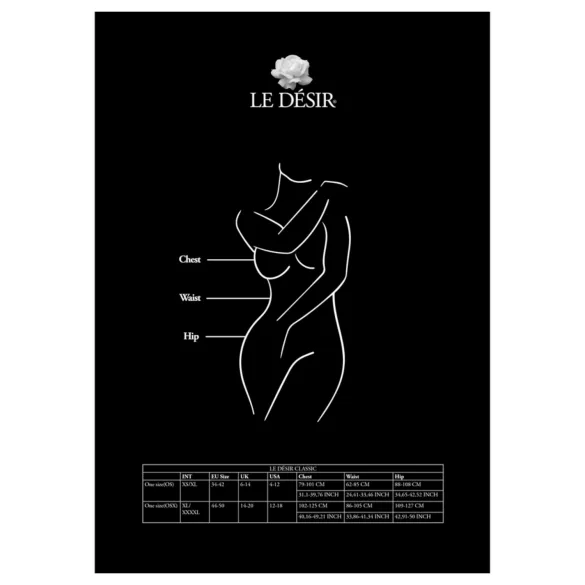 Le Désir - meia-calça aberta plus size - preta XXL-4XL