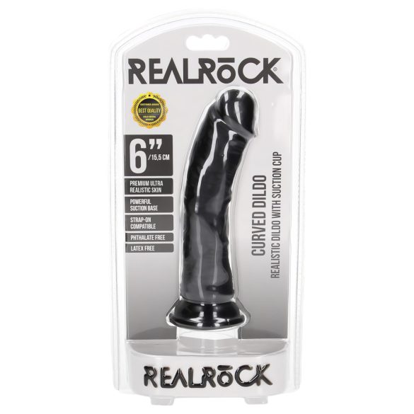 RealRock - dildo realista com ventosa - 15,5cm (preto)