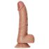 RealRock - dildo com ventosa e testículos - 15,5cm - pele escura