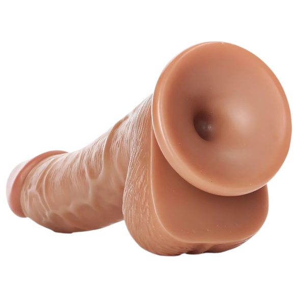 RealRock - dildo com ventosa e testículos - 15,5cm - pele escura