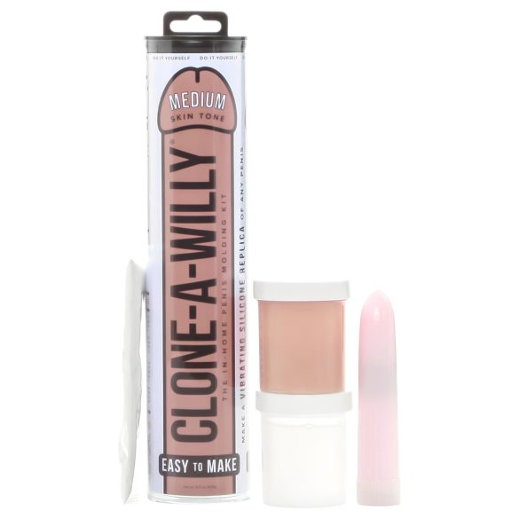 Clone-a-Willy - kit de molde de pênis com vibrador - cor natural escura