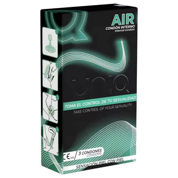 Uniq Air - preservativo feminino ultrafino - 3 unidades