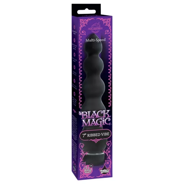 Doc Johnson - Black Magic 7 - vibrador anal rígido com 5 esferas (preto)