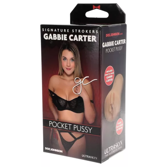 Doc Johnson Gabbie Carter - masturbador vagina realista Ultraskyn - cor natural